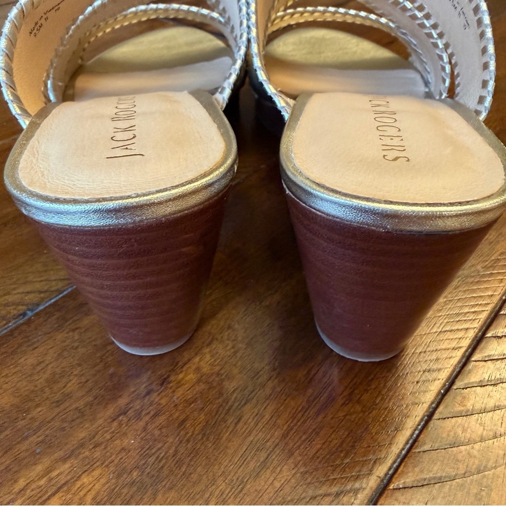 Jack Rogers Gold metallic Jackie Mid Wedge Sandals - Picture 5 of 6